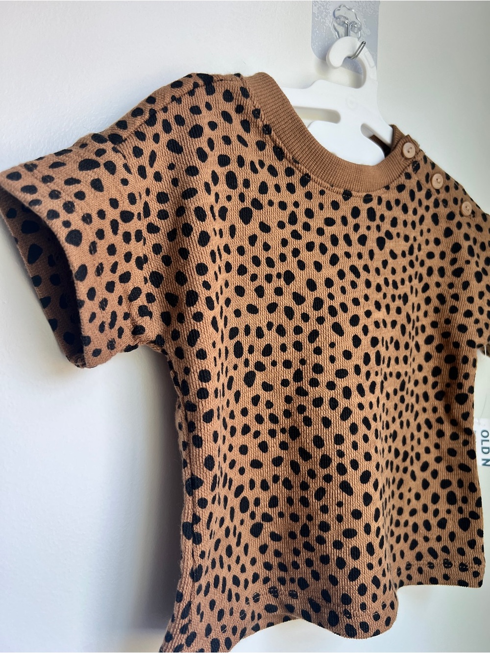 Old Navy Brown Cheetah Print Short Sleeve Top 6–12M